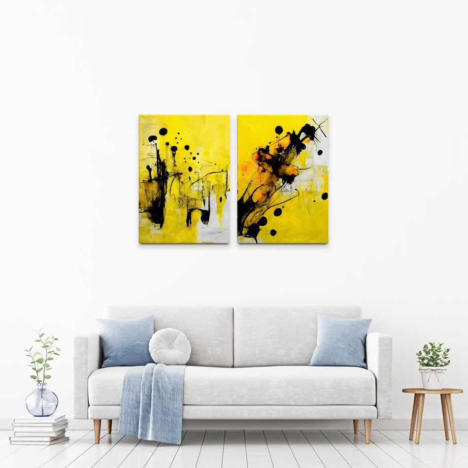 Yellow Black Splash Duo Canvas Print wall art product arteria.lab / Shutterstock