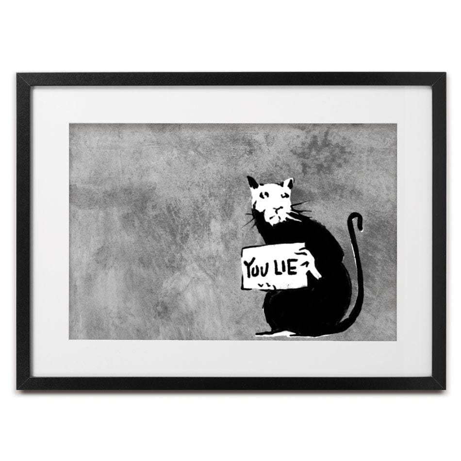 You Lie Rat Framed Art Print wall art product Banksy