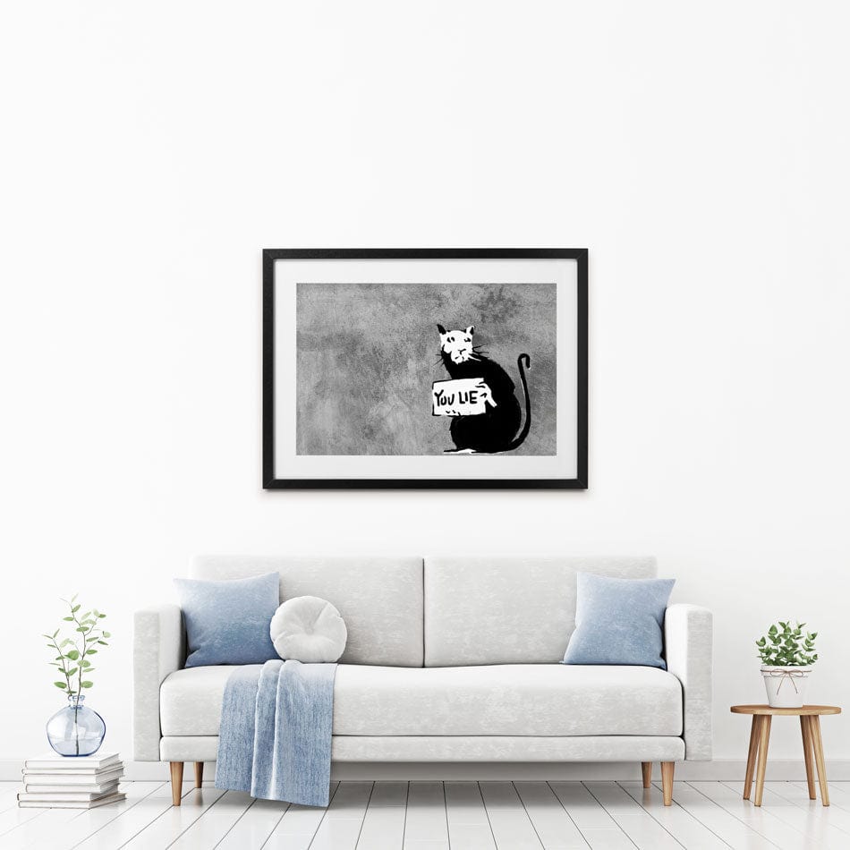 You Lie Rat Framed Art Print wall art product Banksy