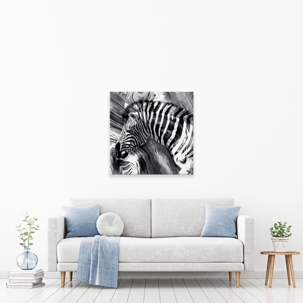 Zebra Square Canvas Print wall art product Mohammadreza Zeidabadi / Shutterstock