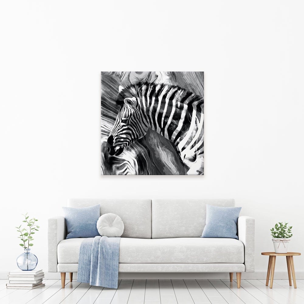 Zebra Square Canvas Print wall art product Mohammadreza Zeidabadi / Shutterstock