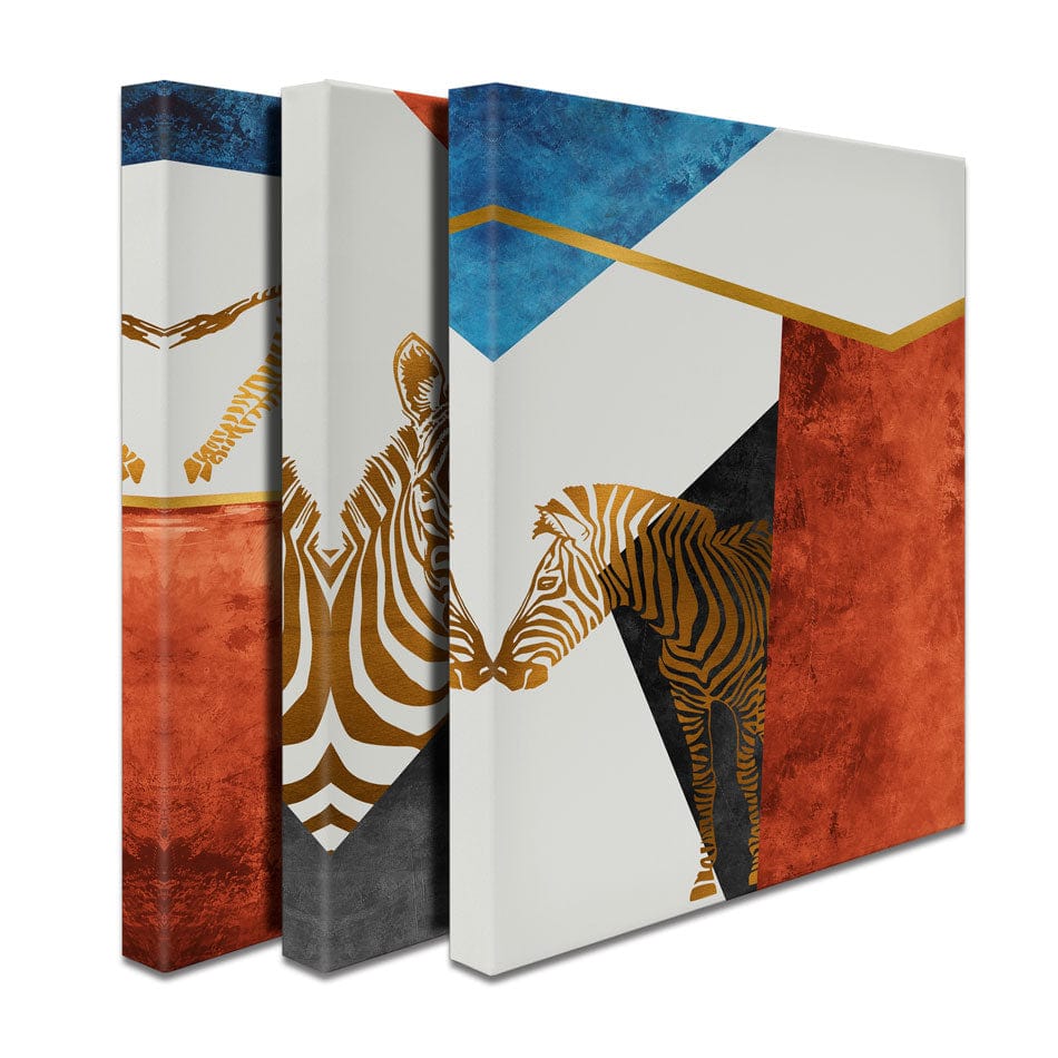 Zebras Trio Canvas Print wall art product Muzi pear studio / Shutterstock