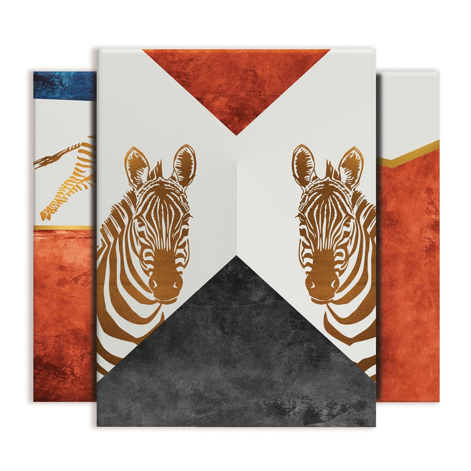 Zebras Trio Canvas Print wall art product Muzi pear studio / Shutterstock